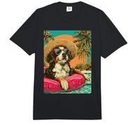 Fiesta Tropical de Verano con Gafas de Sol para Perros Lindos Comfort Colors Adult Heavyweight T-Shirt
