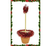 FIESTADEKOR ZAMBOMBA ARTESANA, INSTRUMENTO TÍPICO PARA VILLANCICOS NAVIDEÑOS (DIÁMETRO 14CM) ROJO
