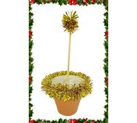FIESTADEKOR ZAMBOMBA ARTESANA, INSTRUMENTO TÍPICO PARA VILLANCICOS NAVIDEÑOS (DIÁMETRO 18CM) - DORADO