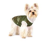 Fiestas de Lujo en mármol Verde y Dorado,Camiseta de algodón sin Mangas para Mascotas, Chaleco Transpirable, Suave y elástico para Cachorros,L