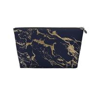 Fiestas de mármol Dorado Azul Marino, Bolsa de artículos de tocador Bolsa de Maquillaje Bolsa de cosméticos Bolsa de artículos de tocador de Viaje portátil