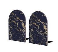 Fiestas de mármol Dorado Azul Marino, Juego de 2 sujetalibros estantería Divertido tapón de Libro de Madera Extremos de Libro Soporte y Soporte para Libros