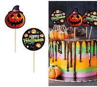 FIESTAS GUIRCA | 12 Palillos Decorativos Pumpkin (6 cm) - Utensilios de Cocina para Decoración de Mesa en Fiestas de Halloween y Celebraciones - Multicolor