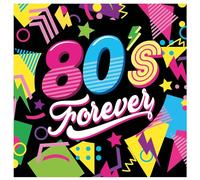 FIESTAS GUIRCA | 12 Servilletas de los 80s Desechables (16x16 cm) - Decoración de Mesa para Fiestas Retro y Celebraciones - Ideal para Eventos y Fiestas - Multicolor