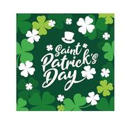 FIESTAS GUIRCA | 12 Servilletas de St. Patrick's Desechables (16x16 cm) - Decoración de Mesa para Fiestas de San Patricio y Celebraciones - Ideal para Eventos de Cerveza - Verde