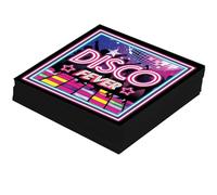 FIESTAS GUIRCA | 12 Servilletas Disco Fever Desechables (16x16 cm) - Decoración de Mesa para Fiestas de Graduación y Celebraciones - Ideal para Eventos y Fiestas Retro - Multicolor