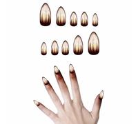 FIESTAS GUIRCA | 12 Uñas Largas Hombre Lobo con Adhesivo - Accesorio de Disfraz para Halloween y Fiestas de Brujas - Ideal para Mujer Adulta - Uñas Postizas para Disfraces de Terror y Gótico - Marrón