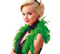 FIESTAS GUIRCA 16348 - Boa con plumas verdes, 1,80 m (40 gramos)