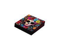 FIESTAS GUIRCA | 20 Servilletas Catrina Desechables (16x16 cm) - Decoración de Mesa para Fiestas de Halloween y Festividades Mexicanas - Ideal para Eventos de Miedo - Multicolor