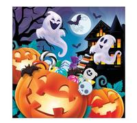 FIESTAS GUIRCA | 20 Servilletas de Calabazas Desechables (16x16 cm) - Decoración de Mesa para Fiestas de Halloween Terroríficas - Ideal para Eventos de Miedo - Multicolor