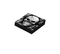 FIESTAS GUIRCA | 20 Servilletas de Calavera Desechables (16x16 cm) - Decoración de Mesa para Fiestas de Halloween Terroríficas - Ideal para Eventos de Miedo - Gris