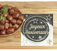FIESTAS GUIRCA | 20 Servilletas Joyeux Anniversaire Desechables (16x16 cm) - Decoración de Mesa para Fiestas y Celebraciones Elegantes - Ideal para Eventos y Fiestas - Negro, Oro, Blanco