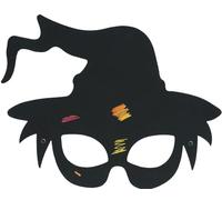 FIESTAS GUIRCA | 6 Antifaces para Colorear (20 cm) - Accesorio de Disfraz para Halloween y Fiestas de Disfraces - Ideal para Niños y Adultos - Antifaz para Pintar y Decorar - Negro