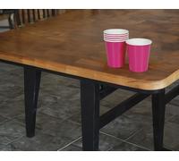 FIESTAS GUIRCA | 6 Vasos Desechables (240 ml) (9 cm) - Decoración de Mesa para Fiestas y Graduaciones - Ideal para Celebraciones de Verano y Eventos Tropicales - Rosa