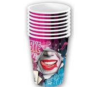 FIESTAS GUIRCA | 6 Vasos Desechables Dangerous (240 ml) (9 cm) - Decoración de Mesa para Fiestas de Halloween Terroríficas - Ideal para Celebraciones de Villanos - Multicolor