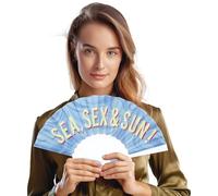 FIESTAS GUIRCA | Abanico Sea, Sex & Sun Multicolor - Accesorio para Despedidas de Soltero, Fiestas de Disfraces y Celebraciones - Ideal para Todos los Usuarios - Multicolor