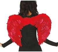 FIESTAS GUIRCA | Alas de Plumas Rojas - Accesorio de Disfraz para Adultos - Ideal para Halloween, Fiestas Temáticas y Celebraciones - Perfecto para Demonios y Ángeles - Rojo