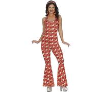 FIESTAS GUIRCA Años 70 Chica Disco Disfraz para Mujer - Mono con Pantalones Acampanados Años 60 - Disfraz Hippie para Mujer Talla M 38-40
