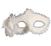 FIESTAS GUIRCA Antifaz Blanco con Flor