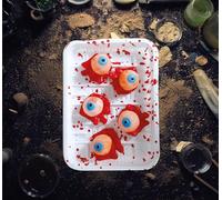Fiestas Guirca Bandeja con 5 ojos (18x13 cm) – Decoración Halloween realista multicolor