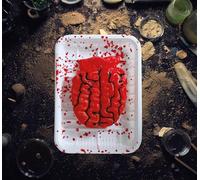 FIESTAS GUIRCA | Bandeja con Cerebro (18x13 cm) - Decoración de Miedo para Halloween y Fiestas de Terror - Atrezzo Realista para Escenarios y Celebraciones - Rojo