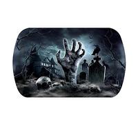 FIESTAS GUIRCA | Bandeja de Cementerio Reutilizable (39x24) - Decoración de Mesa Reutilizable para Fiestas de Halloween - Ideal para Eventos de Miedo - Gris