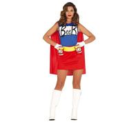 FIESTAS GUIRCA beerwoman Traje Mujer Cerveza, color Rojo/Azul, Talla M