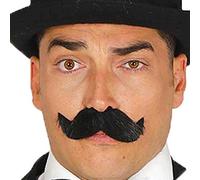 FIESTAS GUIRCA | Bigote Negro - Accesorio de Disfraz para Hombre Adulto - Ideal para Fiestas de Vaqueros y Siglo XIX, Halloween y Carnaval - Complemento de Barba y Bigote - Negro