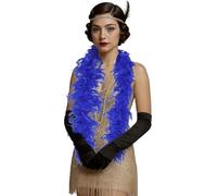 FIESTAS GUIRCA | Boa de Plumas Azul Oscuro (80 gr) - Accesorio de Disfraz para Fiestas de los Años '20, Charleston y Mascaradas - Ideal para Halloween, Carnaval y Celebraciones - Unisex - Azul
