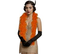 FIESTAS GUIRCA | Boa de Plumas Naranja (80 gr) - Accesorio de Disfraz para Fiestas de los Años '20, Charleston y Mascaradas - Ideal para Halloween, Carnaval y Celebraciones - Unisex - Naranja