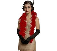 FIESTAS GUIRCA | Boa de Plumas Roja (80 gr) - Accesorio de Disfraz para Fiestas de los Años '20, Charleston y Mascaradas - Ideal para Halloween, Carnaval y Celebraciones - Unisex - Rojo