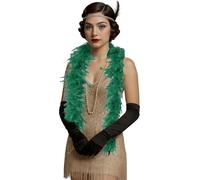 FIESTAS GUIRCA | Boa de Plumas Verde Oscuro (80 gr) - Accesorio de Disfraz para Fiestas de los Años '20, Charleston y Mascaradas - Ideal para Halloween, Carnaval y Celebraciones - Unisex - Verde