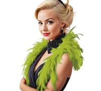 FIESTAS GUIRCA Boa Verde para Mujer, Boa Plumas 40g, Boa de Plumas 180cm