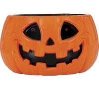 FIESTAS GUIRCA | Bol Calabaza con Luz, Sonido y Movimiento (15 cm) - Accesorio de Truco o Trato para Halloween - Decoración de Fiestas y Celebraciones - Ideal para Todos los Usuarios - Naranja y Negro