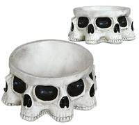 FIESTAS GUIRCA | Bol Calaveras de Poliresina (16x16 cm) - Decoración de Halloween y Fiestas de Miedo - Ideal para Atrezzo de Esqueletos y Celebraciones Terroríficas - Blanco