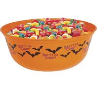 FIESTAS GUIRCA | Bol Naranja con Murciélagos (27 cm) - Decoración de Mesa Reutilizable para Fiestas de Halloween y Celebraciones - Ideal para Eventos Temáticos y Fiestas de Terror - Naranja