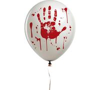 FIESTAS GUIRCA | Bolsa 10 Globos Mano Sangre (30 cm) - Decoración de Halloween y Fiestas de Disfraces - Ideal para Celebraciones de Fantasmas y Eventos Temáticos - Blanco