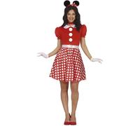 FIESTAS GUIRCA Bonito Ratoncito Disfraz Mujer - Diadema con Orejas de Ratón y Lunares Rojos Disfraz para Mujer Talla S 36-38