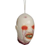 FIESTAS GUIRCA | Cabeza Decapitada Calva de Látex (35 cm) - Decoración de Miedo para Halloween y Fiestas Terroríficas - Atrezzo Realista para Escenarios de Horror y Celebraciones - Blanco