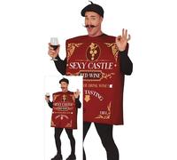 FIESTAS GUIRCA Caja de Vino Travieso con Dispensador de Bebidas Divertido Disfraz de Hombre - Disfraz de Vino Divertido para Hombre - Disfraz de Despedida de Soltero Talla L