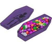 FIESTAS GUIRCA | Caja Féretro Lila de PVC (19x9 cm) - Decoración de Halloween para Fiestas y Celebraciones de Miedo - Ideal para Atrezzo Terrorífico y Escenarios Espeluznantes - Morado