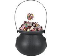 FIESTAS GUIRCA | Caldero de Bruja para Truco o Trato (11 cm) - Accesorio de Halloween para Fiestas y Celebraciones - Ideal para Niños y Adultos - Cesta de Bruja para Caramelos y Dulces - Negro