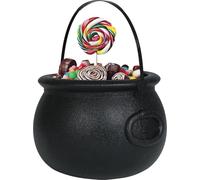 FIESTAS GUIRCA | Caldero Negro (16x20 cm) - Decoración de Halloween para Truco o Trato y Fiestas de Brujas - Ideal para Cestas y Cubos de Caramelos y Golosinas - Negro