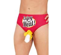 FIESTAS GUIRCA | Calzoncillo Enjoy Your Meal! - Accesorio Divertido para Despedida de Soltero y Fiestas - Ideal para Celebraciones y Eventos - Hombre Adulto - Rosa
