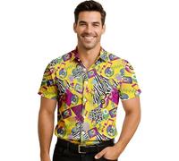 FIESTAS GUIRCA | Camisa de los Años 80 Multicolor (52-54/L) - Accesorio de Disfraz para Fiestas Temáticas de los 80 y Celebraciones Retro - Ideal para Hombre Adulto - Multicolor