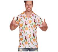 FIESTAS GUIRCA Camisa Hawaiana de Frutas para Hombre