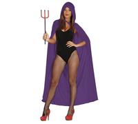 FIESTAS GUIRCA | Capa con Capucha de Terciopelo (130 cm) - Accesorio de Disfraz para Halloween y Fiestas de Diablos y Demonios - Ideal para Adulto Unisex - Morado