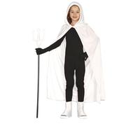 FIESTAS GUIRCA | Capa de Terciopelo con Capucha (100 cm) - Accesorio de Disfraz para Halloween y Fiestas de Diablos y Demonios - Ideal para Niños y Adultos - Blanco