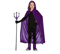 FIESTAS GUIRCA | Capa de Terciopelo con Capucha (100 cm) - Accesorio de Disfraz para Halloween y Fiestas de Diablos y Demonios - Ideal para Niños - Morado