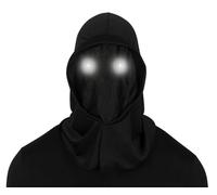 FIESTAS GUIRCA | Capucha con LEDs en los Ojos (Talla Única) - Máscara con Capucha para Disfraz de Fantasma y Halloween - Accesorio Ideal para Fiestas y Celebraciones - Negro